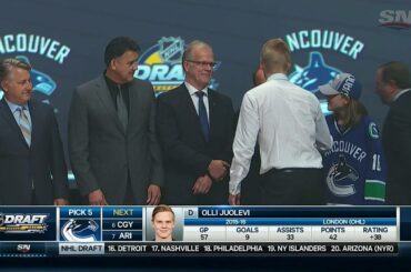 Canucks select Olli Juolevi with 5th overall pick