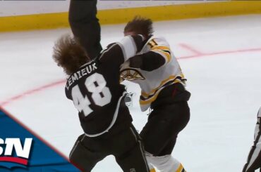 Kings' Brendan Lemieux And Bruins' Trent Frederic Trade Big Blows In Heavyweight Battle