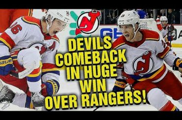 NJ Devils COMEBACK To WIN 4-3 Against The New York Rangers!