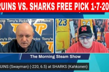 Boston Bruins vs San Jose Sharks 1/7/2023 FREE NHL Expert Predictions on Morning Steam Show