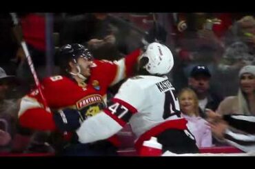 NHL hockey fight - Josh Mahura(Panthers) vs. Mark Kastelic(Senators)