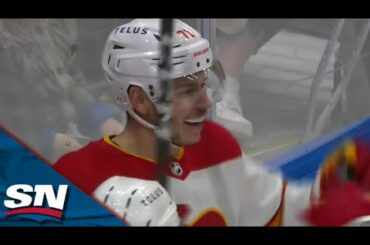 Flames' Walker Duehr Beats Thomas Griess Blocker Side On The Rush For First Career NHL Goal