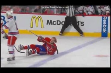 John Moore Dirty Hit on Dale Weise (Rangers vs Canadiens)