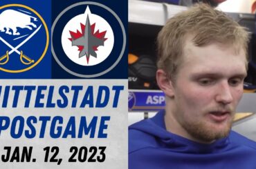 Casey Mittelstadt Postgame Interview vs Winnipeg Jets (1/12/2023)