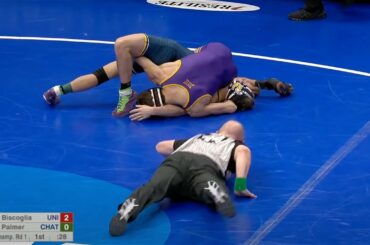 133lbs Kyle Biscoglia (UNI) fall Brayden Palmer (Chattanooga)