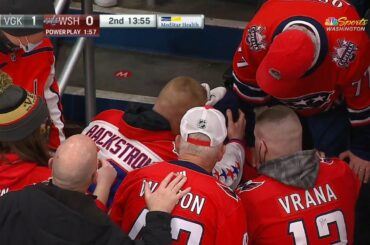 Washington Capitals Fan Hit By Puck