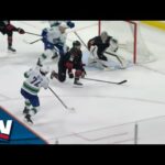 Canucks' Ethan Bear Goes Upstairs Short Side In His Return To Carolina