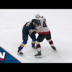 Blues' Jake Neighbours Drops Gloves With Senators' Parker Kelly After Big Hit On Noel Acciari