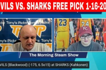 New Jersey Devils vs San Jose Sharks 1/16/2023 FREE NHL Picks and Tips on Morning Steam Show