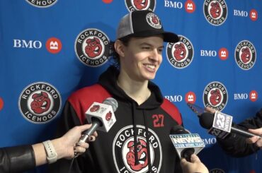 IceHogs Media Day: Anders Sorensen, Lukas Reichel, Brett Seney, David Gust 1/17/23