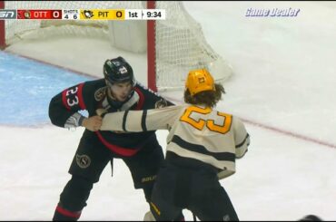 Travis Hamonic vs Brock McGinn FIGHT, Senators @ Penguins Jan 20 2023