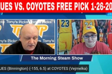 St Louis Blues vs Arizona Coyotes 1/26/2023 FREE NHL Expert Odds on Morning Steam Show for Today