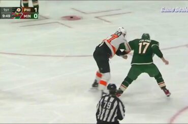 Zack MacEwan vs Marcus Foligno FIGHT, Flyers @ Wild Jan 26 2023