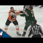 Bedlam Erupts Between Flyers And Wild With Three Fights In 15 Seconds