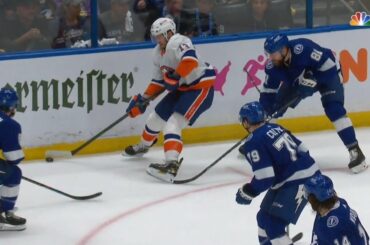 Erik Cernak Tripping Penalty Against Mat Barzal