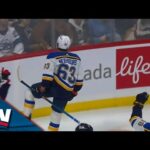 Blues' Jake Neighbours Just Beats Offside To Score Pretty Breakaway Goal vs. Jets