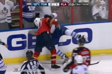 Jake Gardiner vs Jonathan Huberdeau Feb 4, 2014