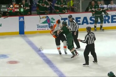 Patrick Brown vs Brandon Duhaime FIGHT, Flyers @ Wild Jan 26 2023