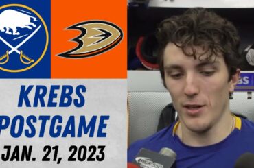 Peyton Krebs Postgame Interview vs Anaheim Ducks (1/21/2023)