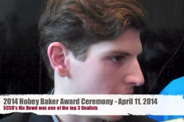 St. Cloud State' Nic Dowd at Hobey Ceremony on April 11, 2014