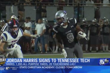 Alcoa's Jordan Harris signs to play football at Tennessee Tech