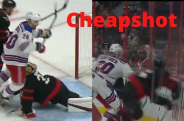 Chris Kreider injures Matt Murray & Josh Norris