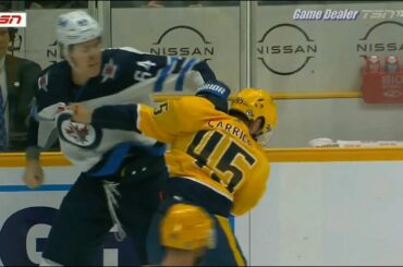 Logan Stanley vs Alexandre Carrier FIGHT, Jets @ Predators Jan 24 2023