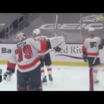 Carter Hart was PISSED! Flyers goalie smashes stick off net before leaving the ice.