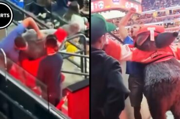 Mascot Gets ASSAULTED By Rival Fan In Front Of Entire Arena