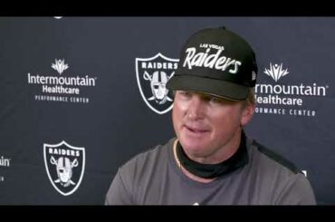 Jon Gruden talks about Raiders game vs. Chiefs. Oct 9, 2020