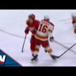 Flames' Nikita Zadorov Lays Huge Hit On Jake Walman, Sends Him To Dressing Room