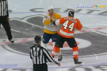 Tanner Jeannot vs Nicolas Deslauriers FIGHT, Predators @ Flyers Feb 11 2023