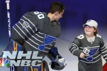 St. Louis Blues superfan Laila Anderson pumps up crowd with All-Star intros | NBC Sports