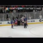 Carl Hagelin elbows Daniel Alfredsson up high