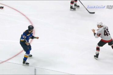 Parker Kelly vs Jake Neighbours FIGHT, Senators @ Blues Jan 16 2023