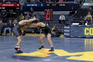 141 LBS: #5 Mitch McKee (Minnesota) vs. Cole Mattin (Michigan) | 2020 B1G Wrestling