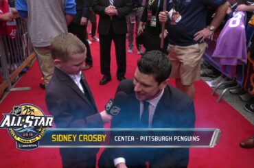 9-year-old Wyatt asks NHL All-Stars tough questions on the red carpet