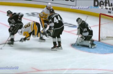 Sidney Crosby, Mikey Anderson GAME MISCONDUCTS, Penguins @ Kings Feb 11 2023