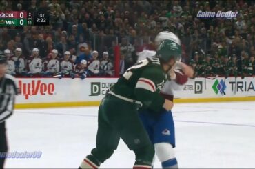 Bowen Byram vs Matt Boldy FIGHT, Avalanche @ Wild Feb 15 2023