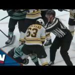 Bruins' Brad Marchand Delivers Slew Foot On Kraken's Oliver Bjorkstrand Amid Scrum After Whistle