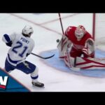 Lightning's Brayden Point Flies Past Jake Walman And Goes Top Shelf To Open Scoring vs. Red Wings