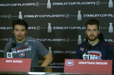 Nick Suzuki Taps Carter Hart On The Head/Press Conference