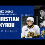 Sting’s Christian Kyrou named Cogeco OHL Player of the Week