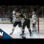 Jarred Tinordi And Jack McBain Exchange HUGE Blows In Old-School, Heavy Weight Hockey Fight