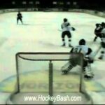 Sioux City Musketeers Prochno's shot off the iron splits the puck in half on impact