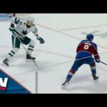 Cale Makar Dances Through Sharks Defence Before Feeding Artturi Lehkonen An Easy Goal