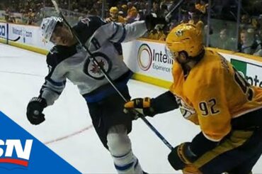 Ryan Johansen Chops Mark Scheifele Right In The Head With High Stick