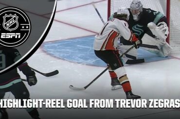 Trevor Zegras scores goal with stick between his legs 😮 | NHL on ESPN