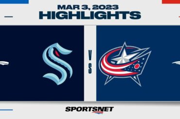 NHL Highlights | Kraken vs. Blue Jackets - March 3, 2023