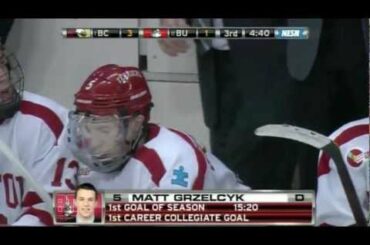 Matt Grzelcyk scores his 1st NCAA goal for BU vs BC 11/11/12